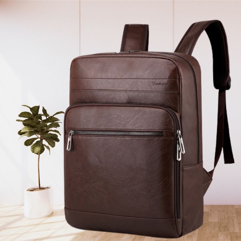 Classic Leather Laptop Backpack