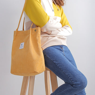 Cozy Corduroy Tote Bag