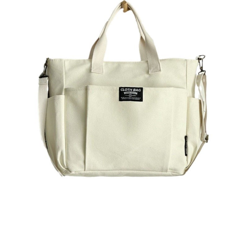 Multi-Pocket Canvas Tote