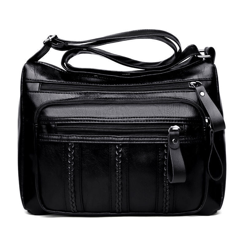 Multi-Pocket Leather Crossbody