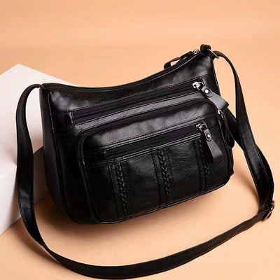 Multi-Pocket Leather Crossbody