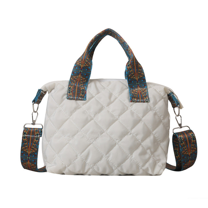 Quilted Ethnic Strap Handbag