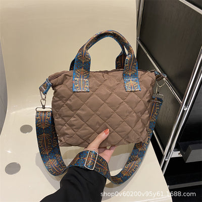 Quilted Ethnic Strap Handbag