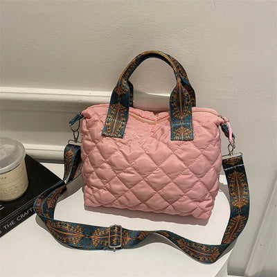 Quilted Ethnic Strap Handbag