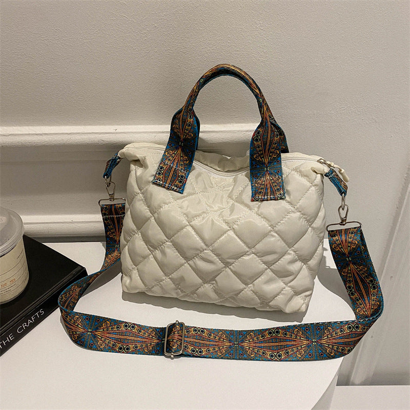 Quilted Ethnic Strap Handbag