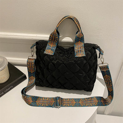 Quilted Ethnic Strap Handbag