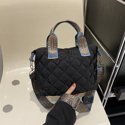 Quilted Ethnic Strap Handbag