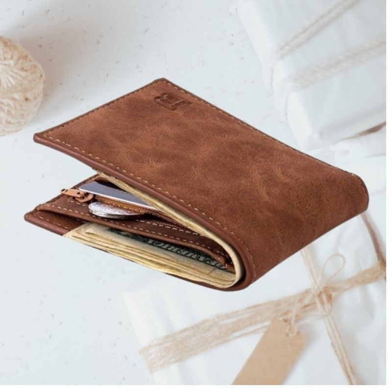 Schlanke Bifold-Geldbörse aus Leder