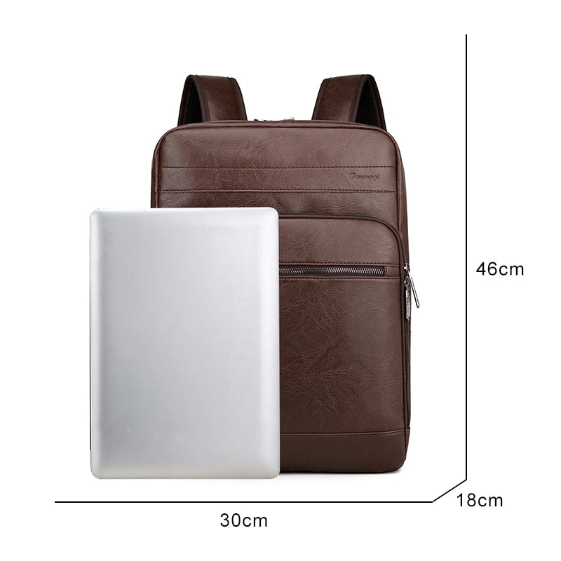 Classic Leather Laptop Backpack