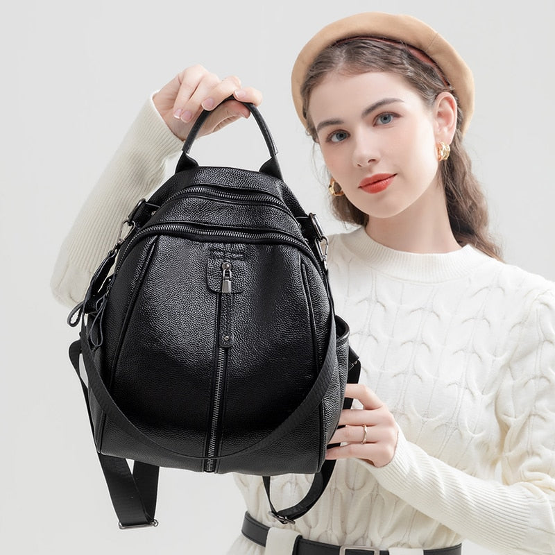 Convertible Leather Fashion Backpack