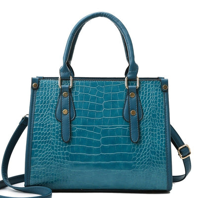 Croc-Embossed Leather Tote