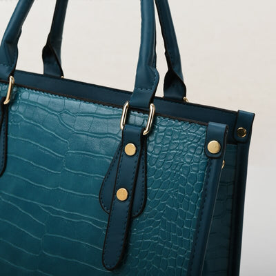 Croc-Embossed Leather Tote