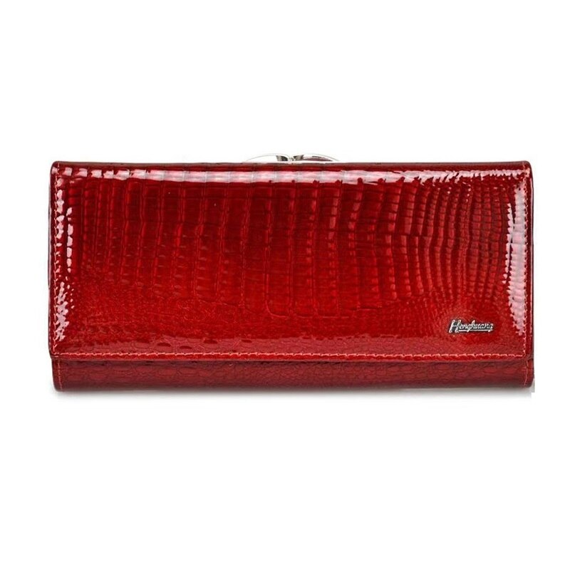 Portefeuille motif crocodile brillant