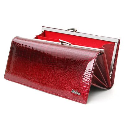 Portefeuille motif crocodile brillant