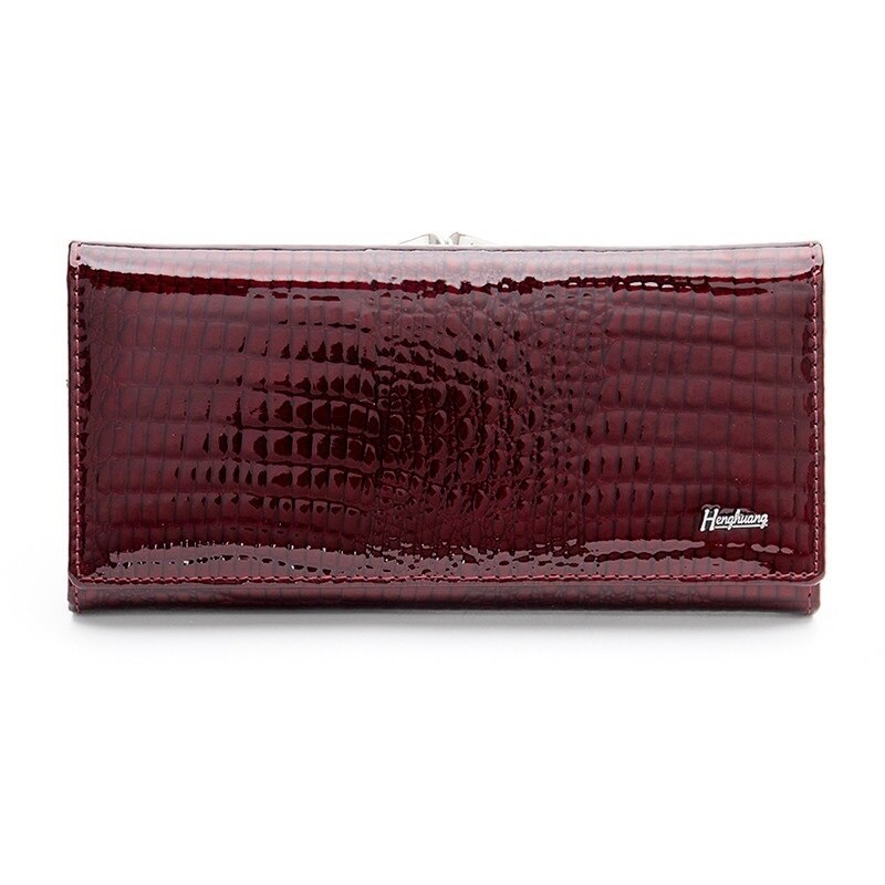 Portefeuille motif crocodile brillant