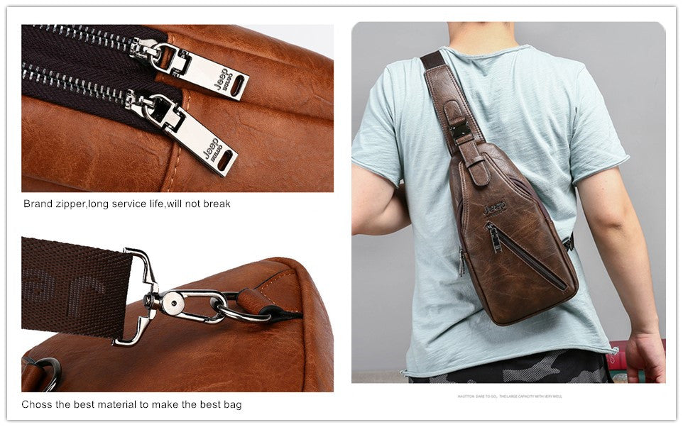 Hochwertige Leder-Brusttasche für Männer