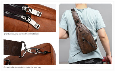 High Quality Leather Chest Bag for Men
