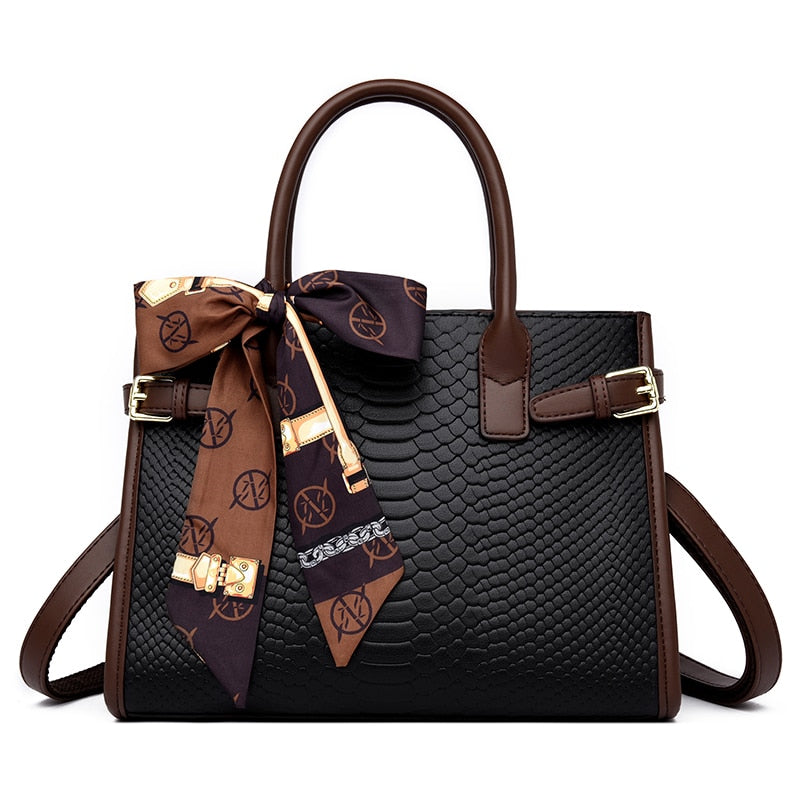 Luxus-Damenhandtasche mit Schlangenmuster