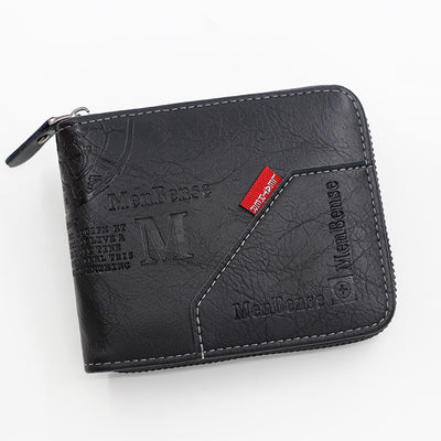Men Solid Leather Wallet