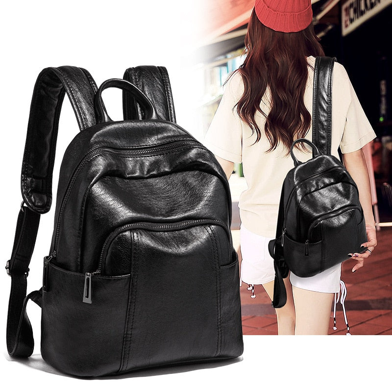 Vintage Campus Leather Backpack